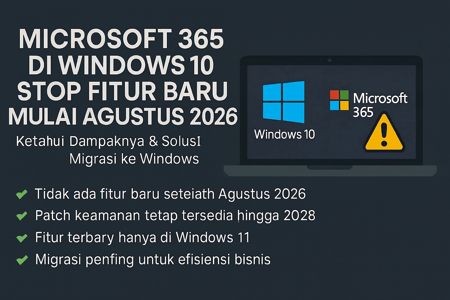 Microsoft 365 di Windows 10 Stop Fitur Baru Mulai Agustus 2026